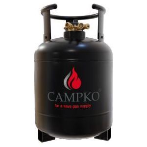 Campko Refillable Gas Bottle 22 Litres With 80% Multivalve 109665 Campko - UK Camping And Leisure