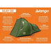 Vango Galaxy 300 Forest Green 3 Person Tent Vango - UK Camping And Leisure