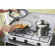 Bo-Camp Wok Pan Sprint Removable Handle Blk/White Dia 24cm Bo-Camp - UK Camping And Leisure