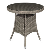 Dellonda Chester Rattan Wicker Round Outdoor Table with Tempered Glass Top Dellonda - UK Camping And Leisure