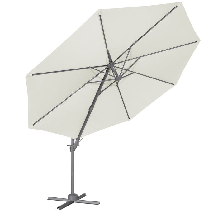 Dellonda Cantilever Parasol with 360 Rotation, Tilt & Cover 3m - Cream Dellonda - UK Camping And Leisure