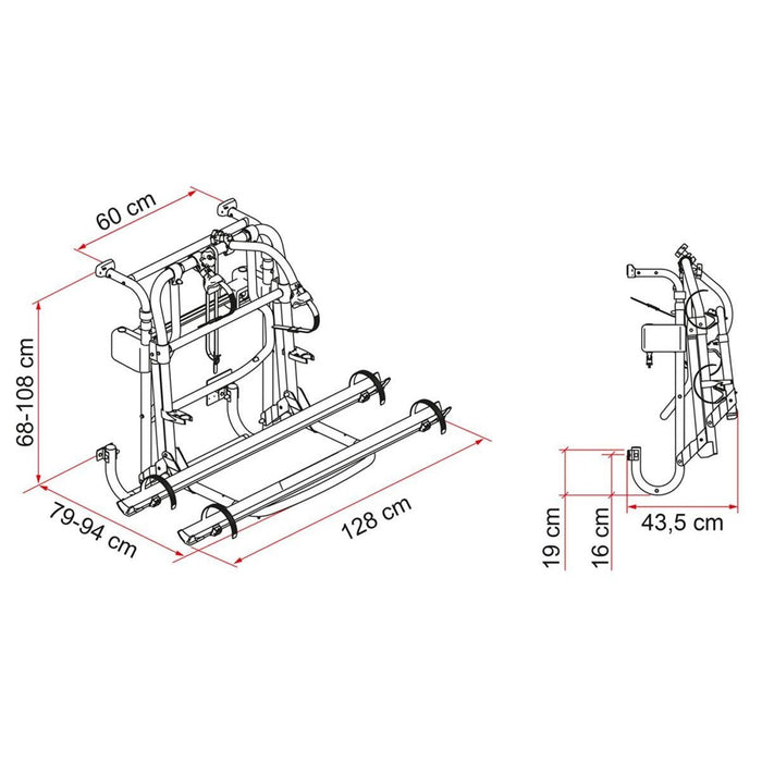 Fiamma Carry Bike Lift 77 Blue Bike Rack with Winch System