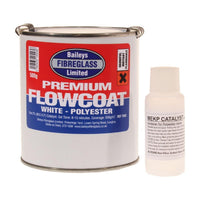 Baileys Fibreglass Flowcoat / Topcoat Brilliant White 500g for Professional Res