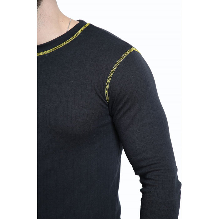 Mens Rough and Tough Thermal Long Sleeve  BLACK  shirt (mixed Sizes) 3129 UK Camping And Leisure - UK Camping And Leisure