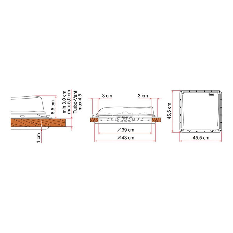 Fiamma Rooflight Turbo-Vent Premium Crystal Fiamma - UK Camping And Leisure