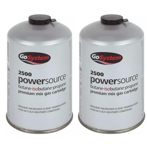 2x Go System PowerSource Butane Propane Threaded Gas Canister - 445g Go System - UK Camping And Leisure