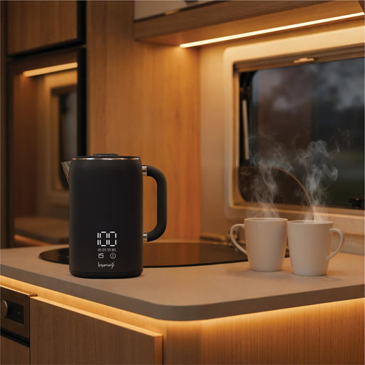 Leisurewize Caravan Camping Sleek LED Display Kettle 1.7L Black - View 2