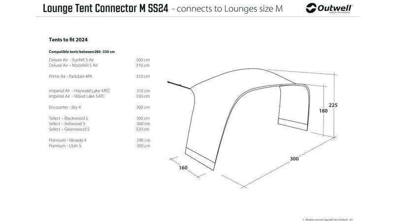 Outwell Lounge Tent Lounge Connector Medium