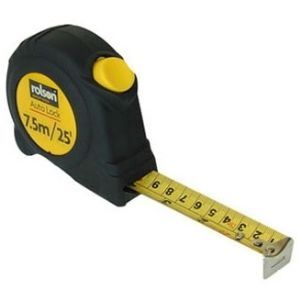 Rolson Tape Measure C/W Rubber Cover 7.5M X 25Mm 50567 UK Camping And Leisure - UK Camping And Leisure