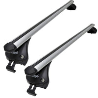 Summit SUP-957D Premium Integrated Railing Bar for Cars with Running Rails, Aluminium, Set of 2