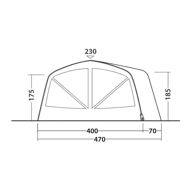 Outwell Vermont 7 Air 7 Berth Five Room Tunnel Tent - View 18