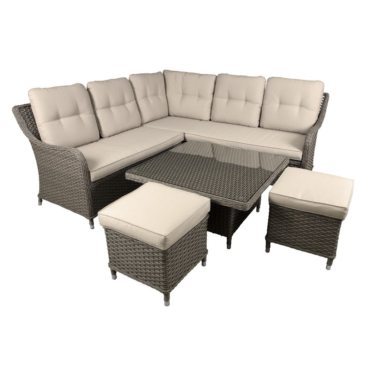 Dellonda Chester Rattan Wicker Outdoor 5Seater Corner Sofa Adjustable