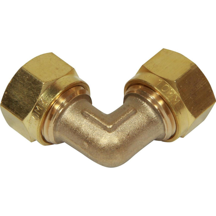 AG Brass Equal Elbow Coupling 10mm x 10mm AG - UK Camping And Leisure