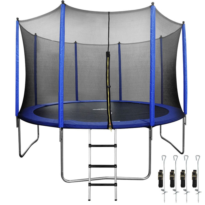 Dellonda Heavy-Duty  Trampoline Safety Enclosure Net Anchors & Ladder 12ft Dellonda - UK Camping And Leisure