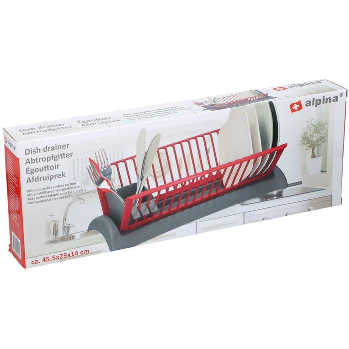 Alpina Red Dish Drainer Rack Alpina - UK Camping And Leisure