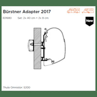 Thule Adapter Wall Bürstner 2017 (set: 2x 40cm + 2x 8cm)
