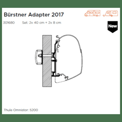 Thule Adapter Wall Bürstner 2017 (set: 2x 40cm + 2x 8cm) Thule - UK Camping And Leisure