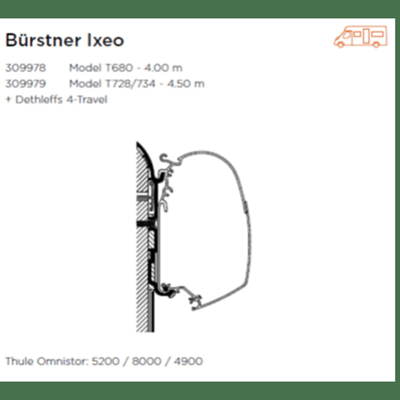 Thule Adapter Wall Bürstner Ixeo Model T680 | 4.00m Thule - UK Camping And Leisure