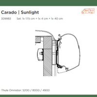 Thule Adapter Wall Carado / Sunlight (set: 1x 175cm + 1x 4cm + 1x 40cm)