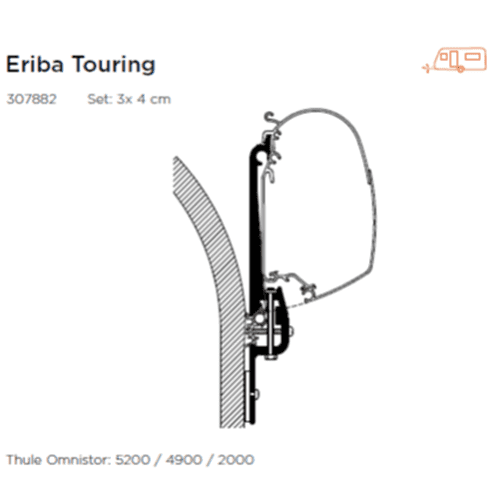 Thule Adapter Wall Eriba Touring (set: 3x 4cm) Thule - UK Camping And Leisure