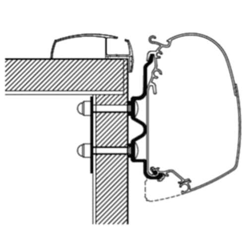 Thule Adapter Wall Hobby Optima Ontour 2019 (set: 2x 8cm + 2x 40cm) Thule - UK Camping And Leisure