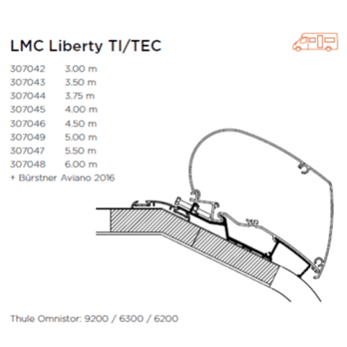 Thule Roof Awning Adapter for LMC Liberty TI / TEC and Bürstner Aviano 2016 Thule - UK Camping And Leisure