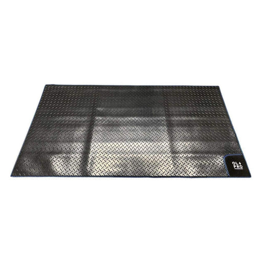 Olpro Awning Tunnel Mat 1500mm x 800mm Black Rubber checker board with Blue Edge Trim Olpro - UK Camping And Leisure