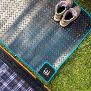 Olpro Awning Tunnel Mat 1500mm x 800mm Black Rubber checker board with Blue Edge Trim Olpro - UK Camping And Leisure