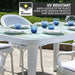 Dellonda  Dining Tables with Tempered Glass Top 150 x 90 x 76cm - Ivory White Dellonda - UK Camping And Leisure