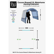 OLPROCocoon Breeze XL Motorhome Awning Extension - Grey - View 3