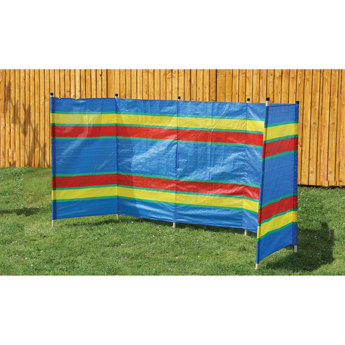 6 Pole Multicoloured Polythene Windbreak 1445 Quest - UK Camping And Leisure