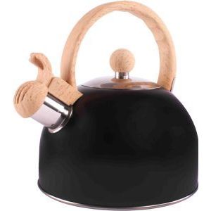 Via Mondo 15L Black Whistling Kettle Wood Effect Handle 0 Via Mondo - UK Camping And Leisure