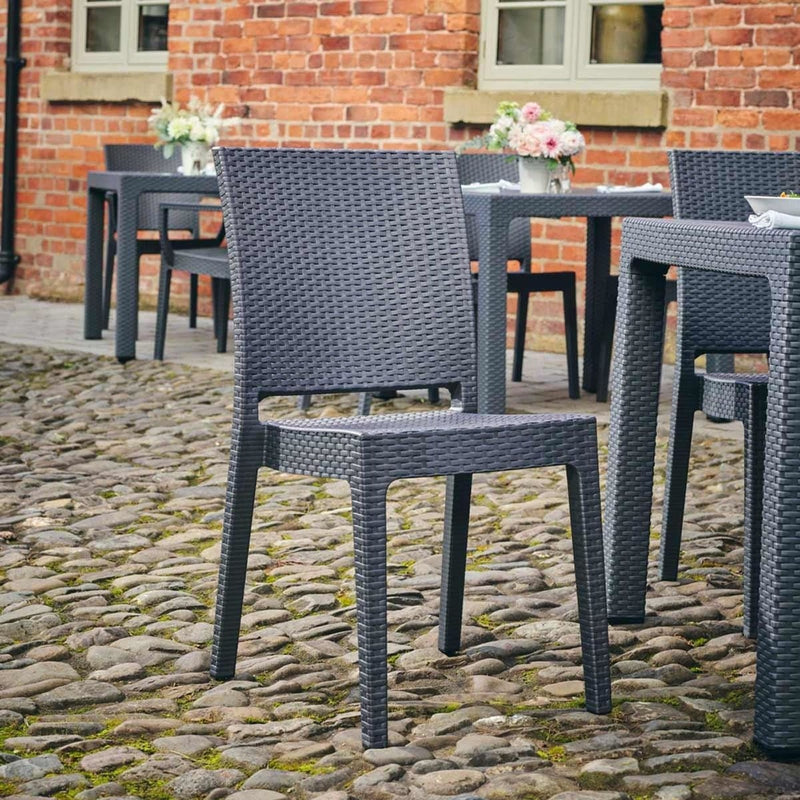 Canterbury Rattan Style Polypropylene Side Chair (Stackable) Tabilo - UK Camping And Leisure