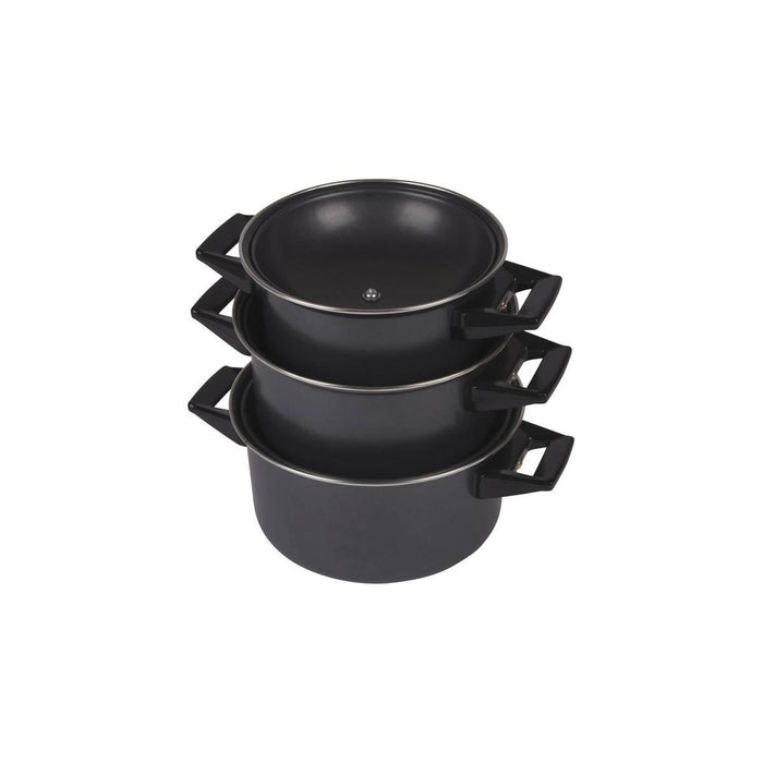 Bo-Camp Cookware Set Rondo 3 Pieces Carbon Steel Bo-Camp - UK Camping And Leisure