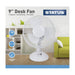 MDS1203 Status 9 White Desk Fan S9DESKFAN1PKB Status - UK Camping And Leisure