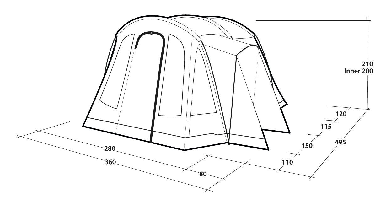 Outwell Nevada 4 Pole Tent Green 4 Person Outwell - UK Camping And Leisure
