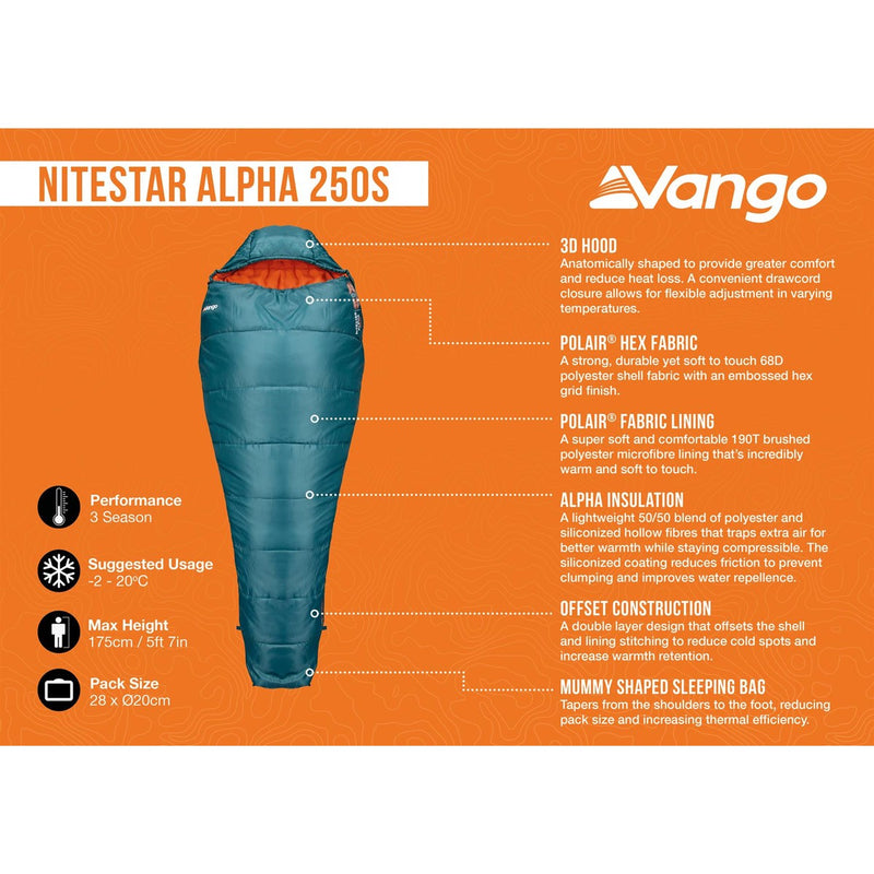 Vango Nitestar Alpha 250S Gale Single Sleeping Bag - View 5