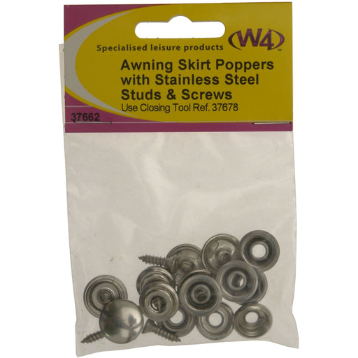 MDS1203 W4 Awning skirt studs, screws and poppers 5 sets per pack 37662 W4 - UK Camping And Leisure