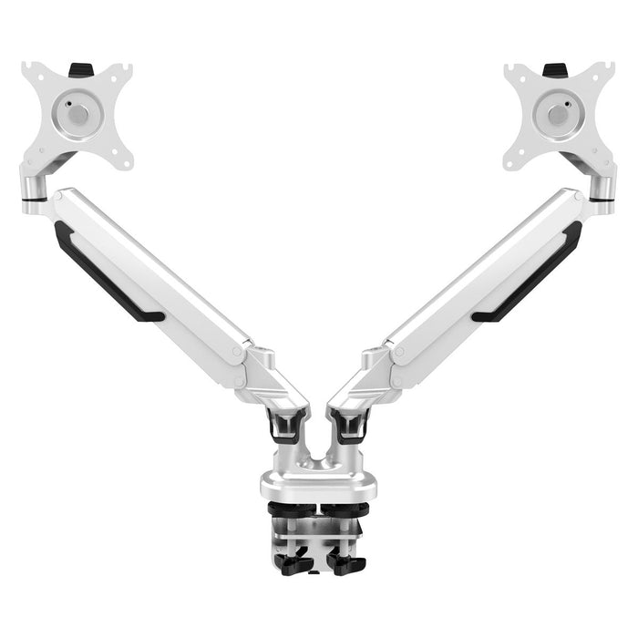 Dellonda Adjustable Double Monitor Arm with 360 Rotation - White DH27 Dellonda - UK Camping And Leisure