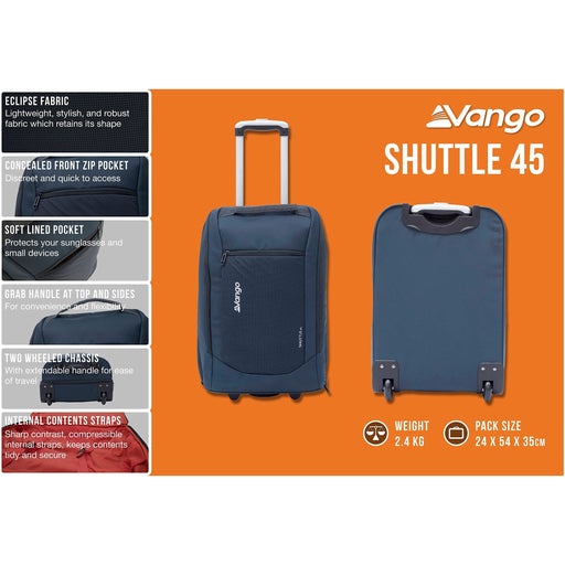 Vango Shuttle 45 Roller Rucksack 45L Moonlit Ocean Vango - UK Camping And Leisure
