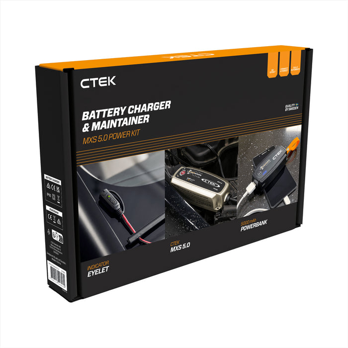 CTEK MXS 5.0 12v 5A Car Bike Van Boat Smart Battery Charger Kit Saxon - UK Camping And Leisure