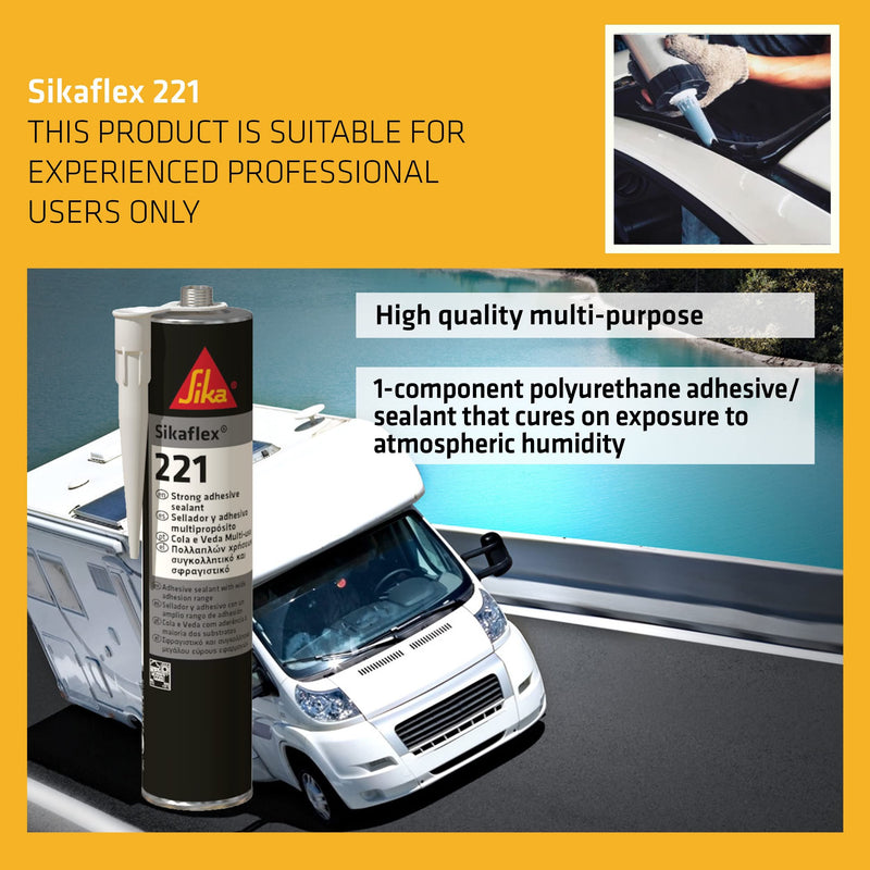 Sikaflex 221 Black Strong Adhesive Sealant Sika Car Boat Caravan Motorhome