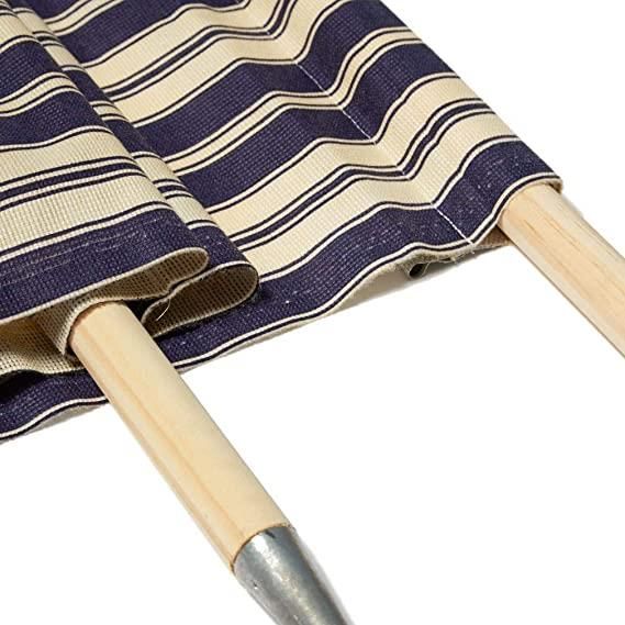 Blue Diamond Windbreak 5 Wooden Pole Canvas Navy Blue Stripe Caravan Camping 3.6M Blue Diamond - UK Camping And Leisure