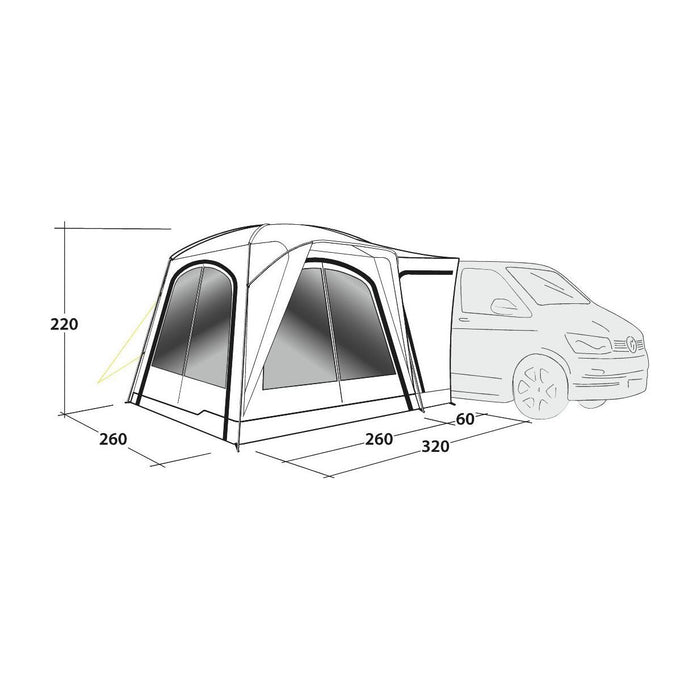 Outwell Milestone Lux  Poled Driveaway Campervan Awning Outwell - UK Camping And Leisure