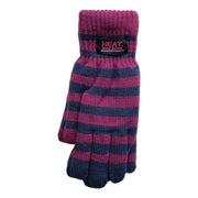 Ladies striped thermal insulated gloves (assorted colours) 3066 UK Camping And Leisure - UK Camping And Leisure