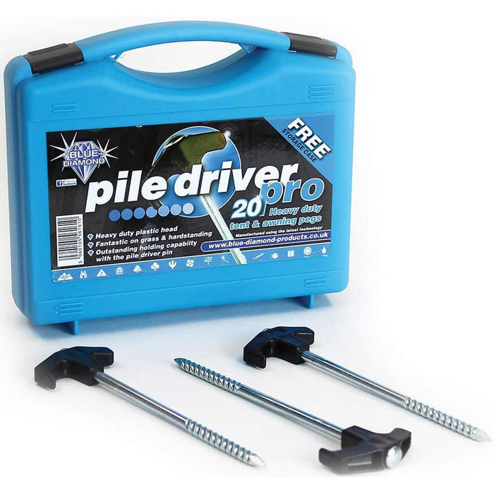 Blue Diamond Pile Drive Pro Pegs (Case Of 20) Blue Diamond - UK Camping And Leisure