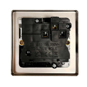 Round Edge Single 13A Double Pole Switched Socket Brushed Steel AG - UK Camping And Leisure