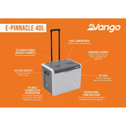 Vango E-Pinnacle 40L Cool Box Cooler 12V 230V Deep Grey - View 9