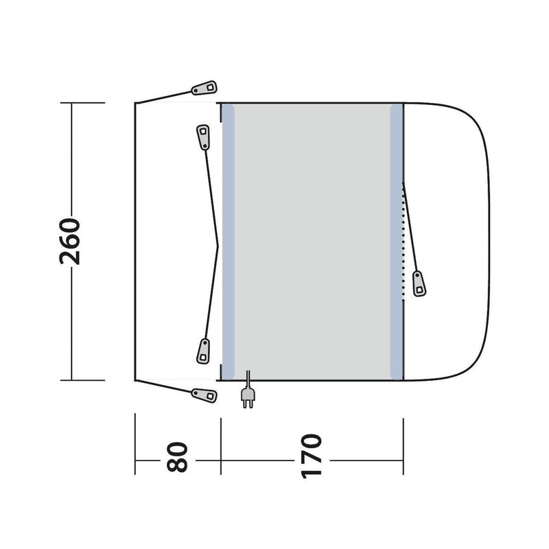 Outwell Santa Monica Driveaway Air Awning Grey Outwell - UK Camping And Leisure