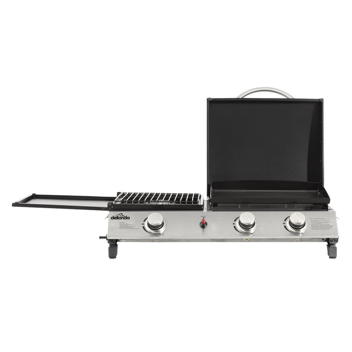 Dellonda 3 Burner Stainless Steel Portable Gas Plancha/Grill 8.5kW Dellonda - UK Camping And Leisure